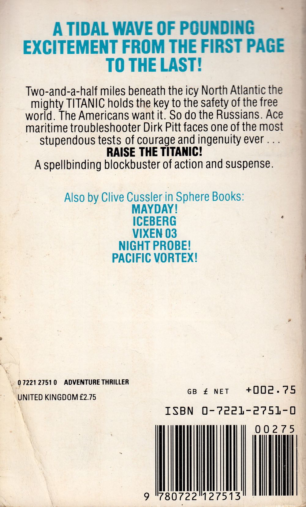 Raise the Titanic! - Clive Cussler (Pocket Book Fiction - Paperback) book collectible [Barcode 9780722127513] - Main Image 2