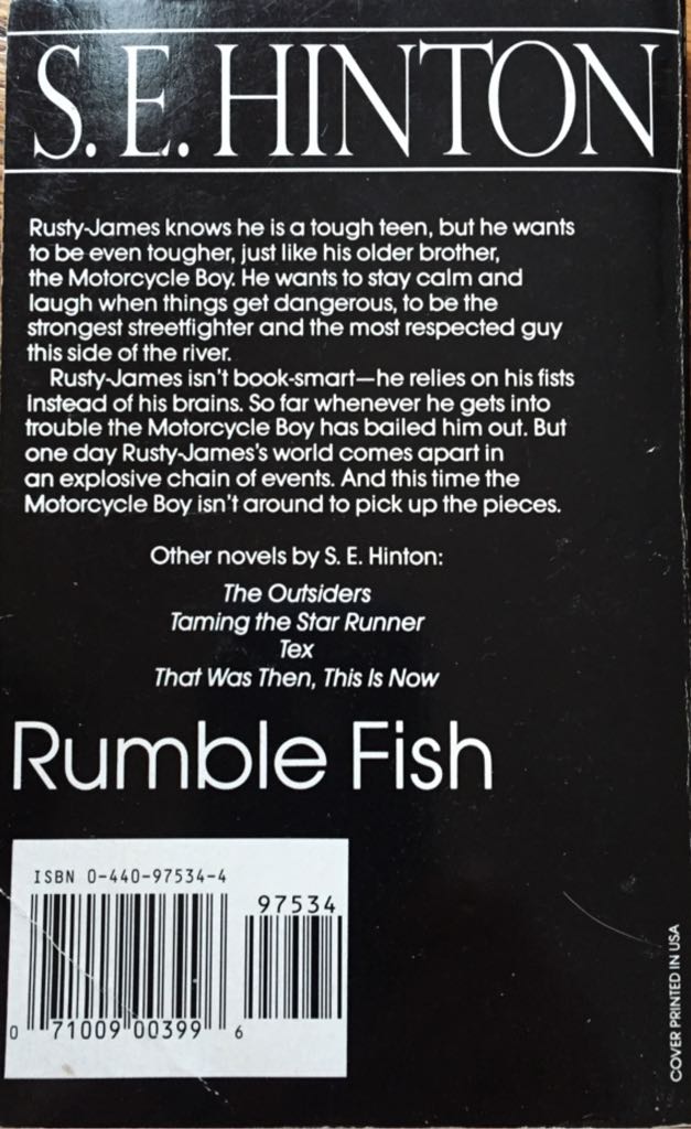 Rumble Fish - S.E. Hinton (Enslow Pub Inc - Paperback) book collectible [Barcode 9780440975342] - Main Image 2