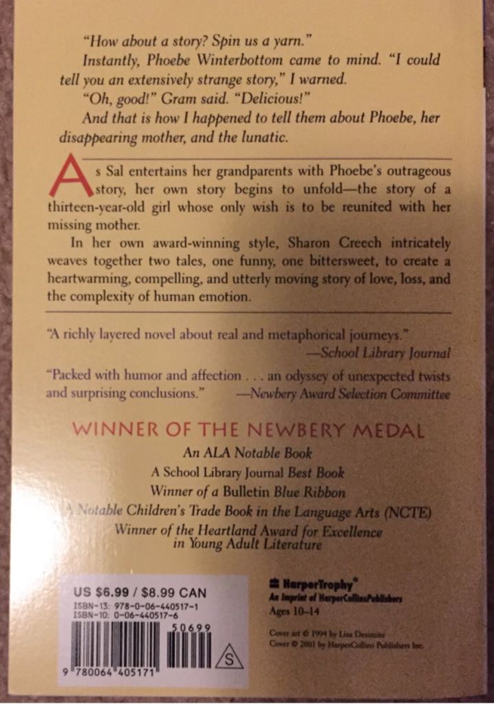 Walk Two Moons - Sharon Creech (HarperCollins Publishers - Paperback) book collectible [Barcode 9780064405171] - Main Image 2