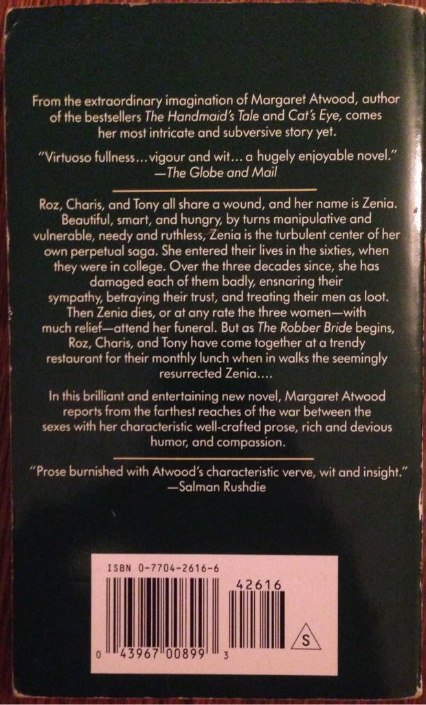 Robber Bride, The - Margaret Atwood (McClelland-Stewart, 1994) book collectible [Barcode 9780770426163] - Main Image 2