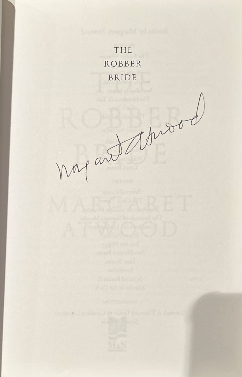 The Robber Bride (signed) - Margaret Atwood (Franklin Library Signed First Edition - Hardcover) book collectible [Barcode 9780771008214] - Main Image 3