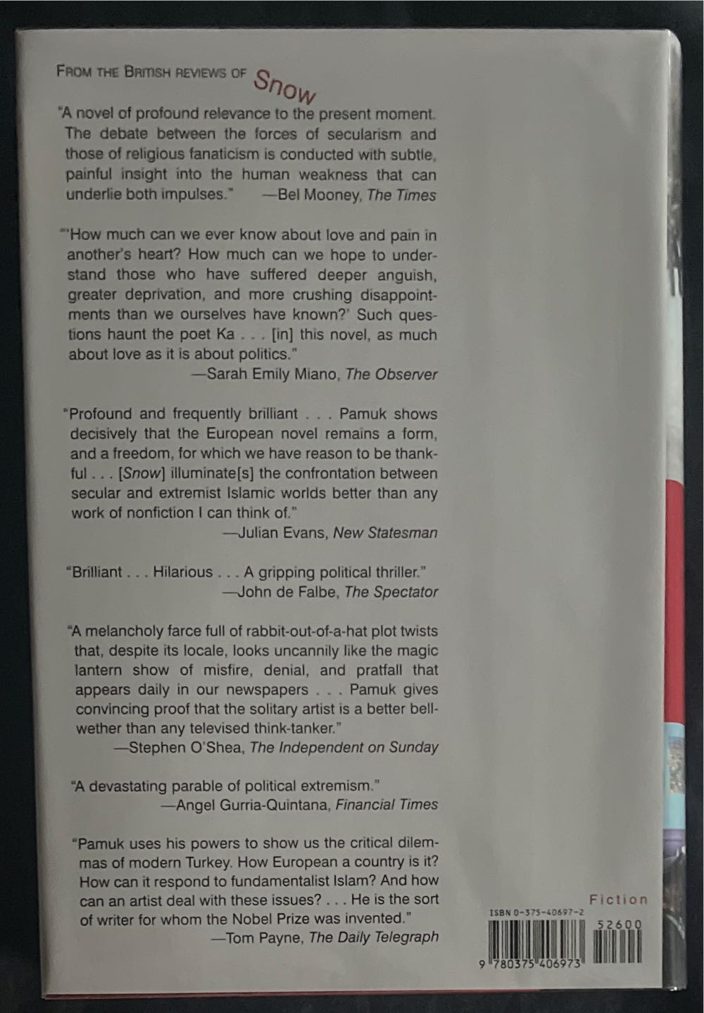 Snow - Orhan Pamuk (Alfred A. Knopf - Hardcover) book collectible [Barcode 9780375406973] - Main Image 2