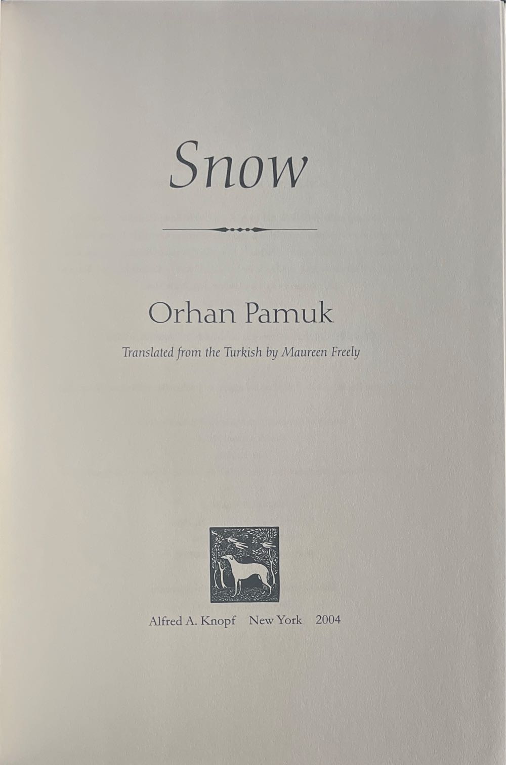 Snow - Orhan Pamuk (Alfred A. Knopf - Hardcover) book collectible [Barcode 9780375406973] - Main Image 4