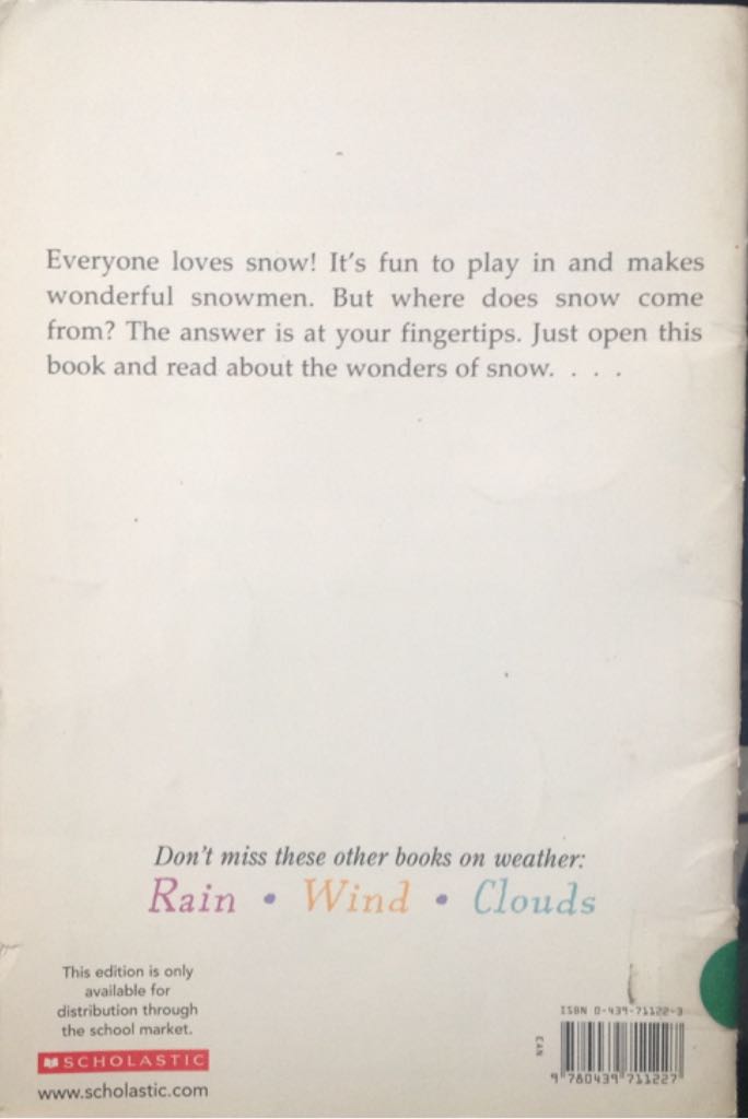 Snow - Cynthia Rylant (Scholastic, Inc. - Paperback) book collectible [Barcode 9780439711227] - Main Image 2