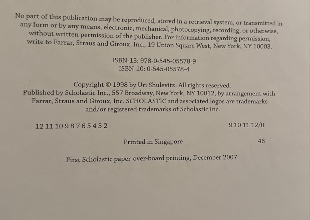 Snow - Uri Shulevitz (Scholasic Inc. - Hardcover) book collectible [Barcode 9780545055789] - Main Image 3