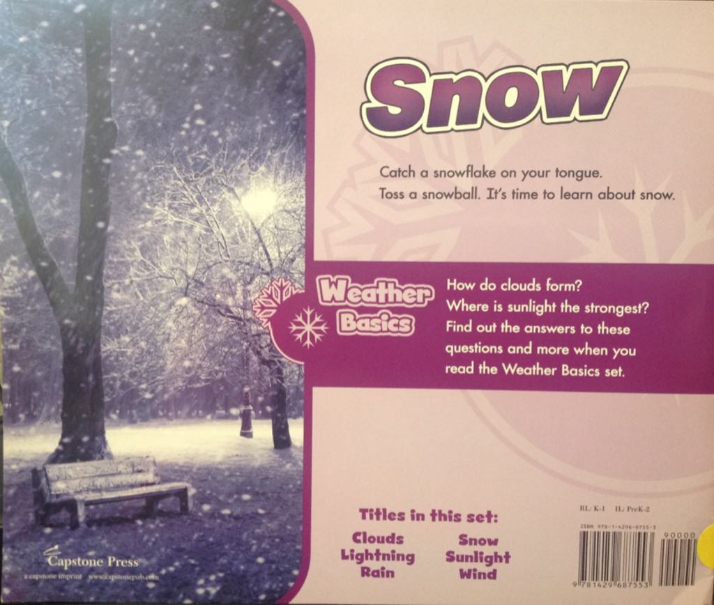 Snow - Cynthia Rylant (Capstone Press - Paperback) book collectible [Barcode 9781429687553] - Main Image 2