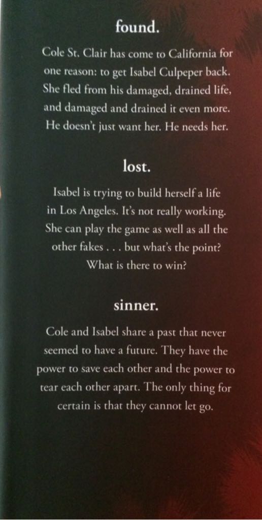 (4) Sinner - Maggie Stiefvater (Scholastic Press - Hardcover) book collectible [Barcode 9780545654579] - Main Image 2