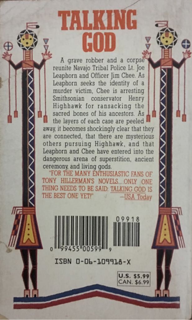 Talking God - Tony Hillerman (HarperCollins - Paperback) book collectible [Barcode 9780061099182] - Main Image 2
