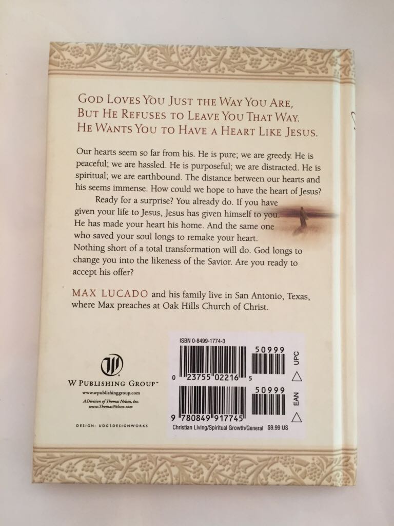 A Heart Like Jesus - Max Lucado (Thomas Nelson - Hardcover) book collectible [Barcode 9780849917745] - Main Image 2