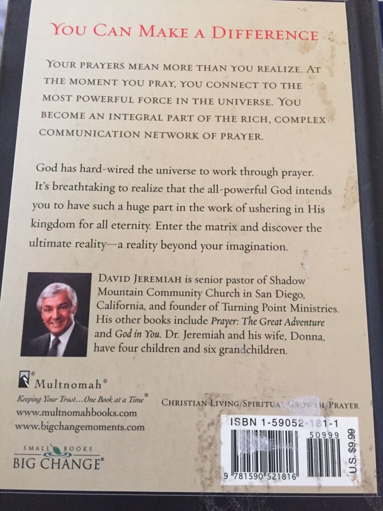 The Prayer Matrix - David Jeremiah (Multnomah Publishers - Hardcover) book collectible [Barcode 9781590521816] - Main Image 2