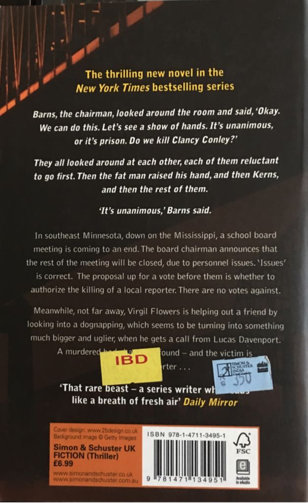 Deadline - John Sandford (Simon & Schuster - Paperback) book collectible [Barcode 9781471134951] - Main Image 2