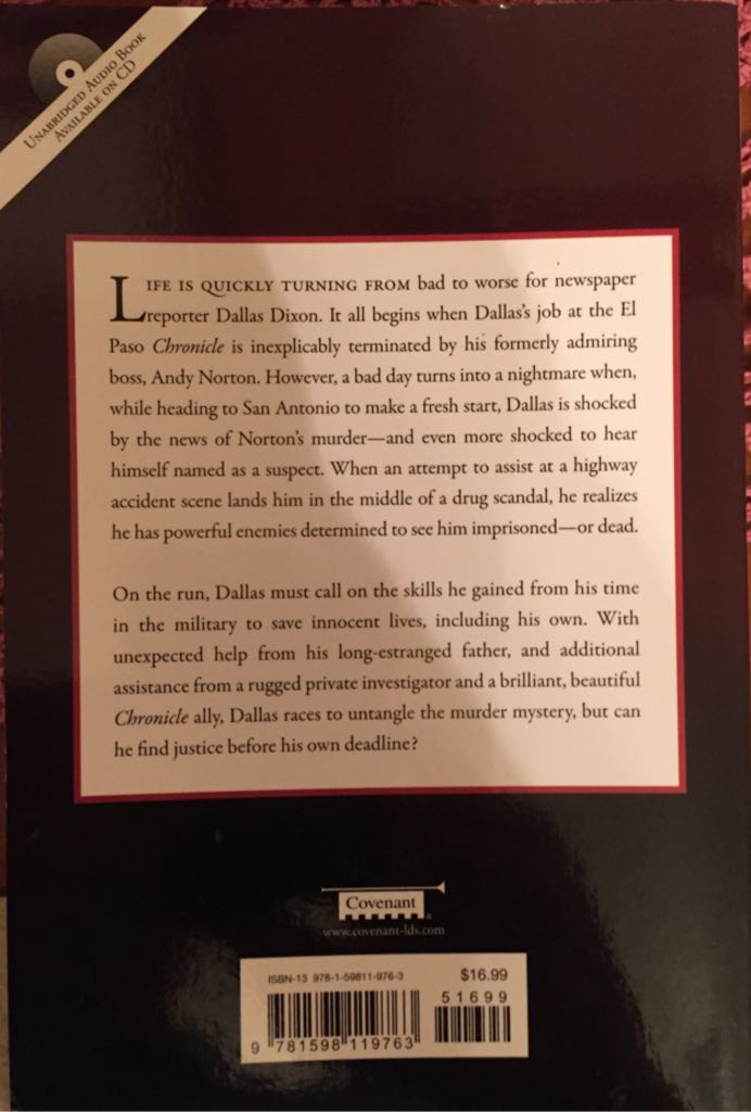 Deadline - Clair M. Poulson (Covenant Communications, Inc. - Paperback) book collectible [Barcode 9781598119763] - Main Image 2