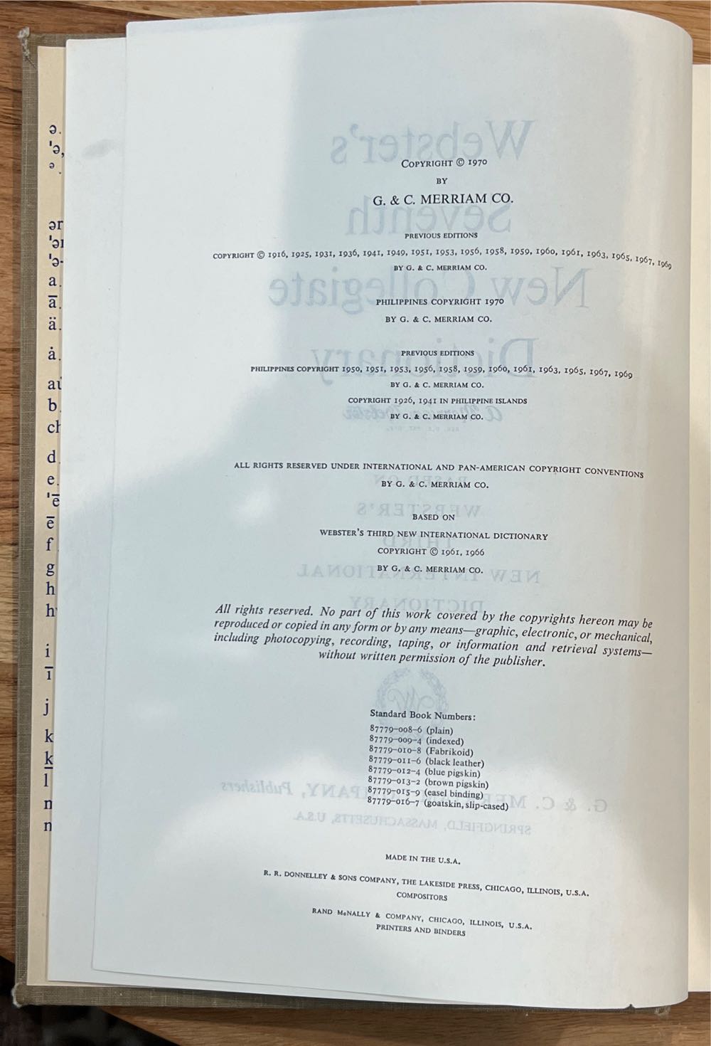 Websters Seventh New Collegiate Dictionary - A Merriam-Webster, (G. & C. Merriam Company) book collectible - Main Image 2