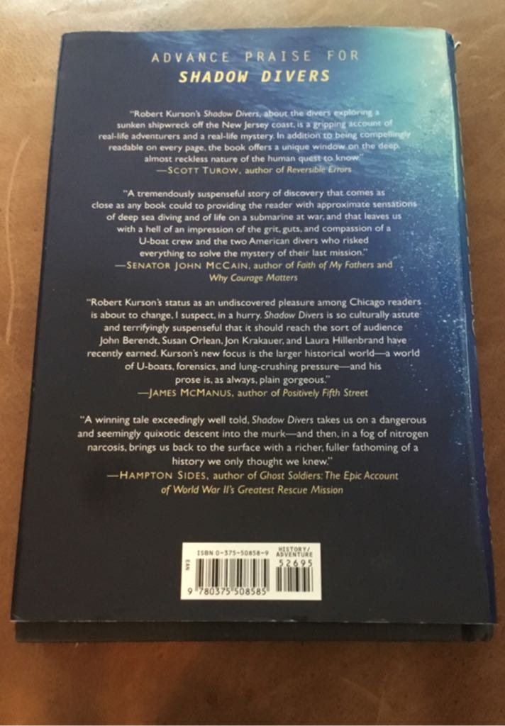 Shadow Divers, the true adventure of two Americans who risked everything to solve one of the last mysteries of World War II - Robert Kurson (Random House - Hardcover) book collectible [Barcode 9780375508585] - Main Image 2