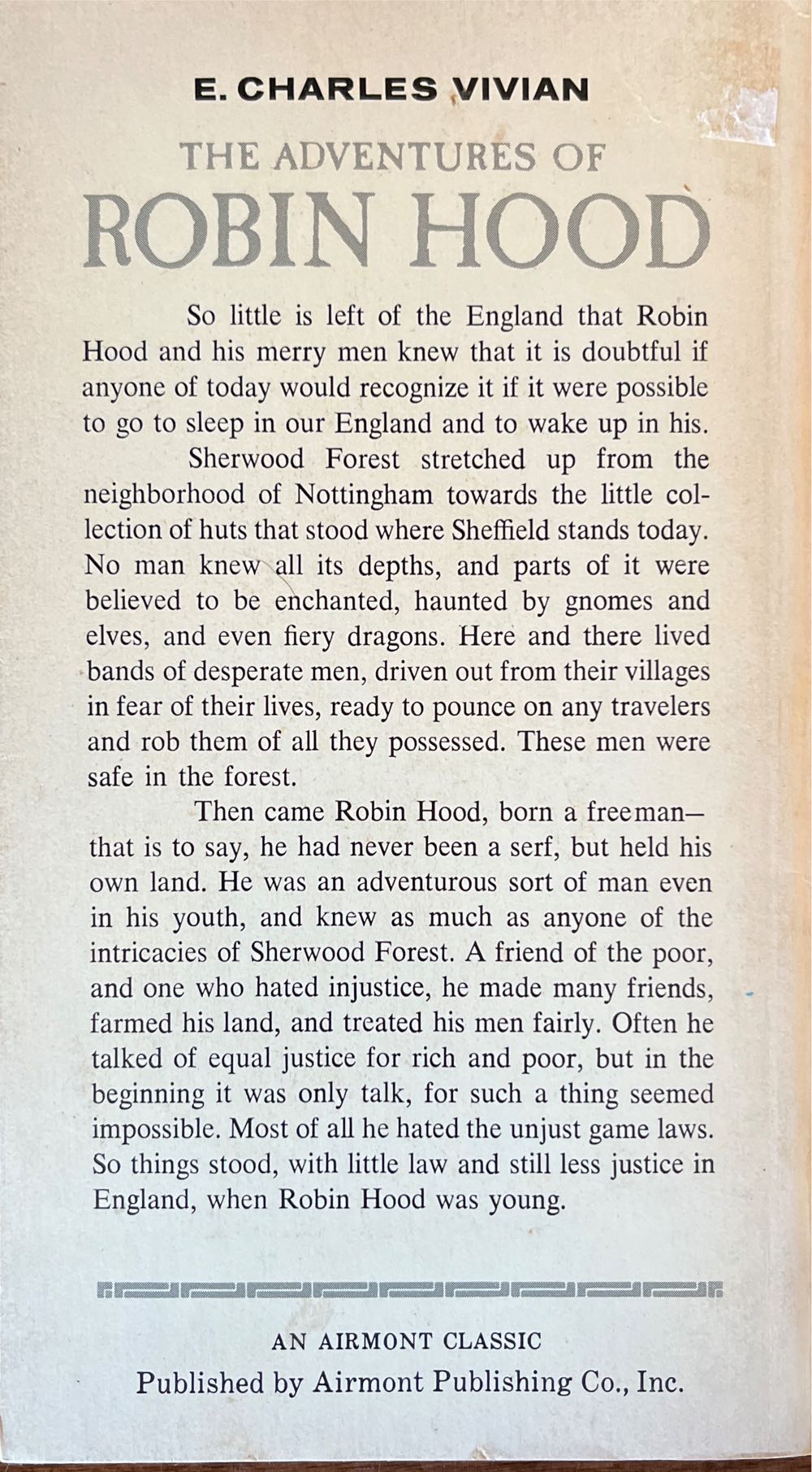 The Adventures Of Robin Hood - E. Charles Vivian (Airmont Classic Series - Paperback) book collectible - Main Image 2