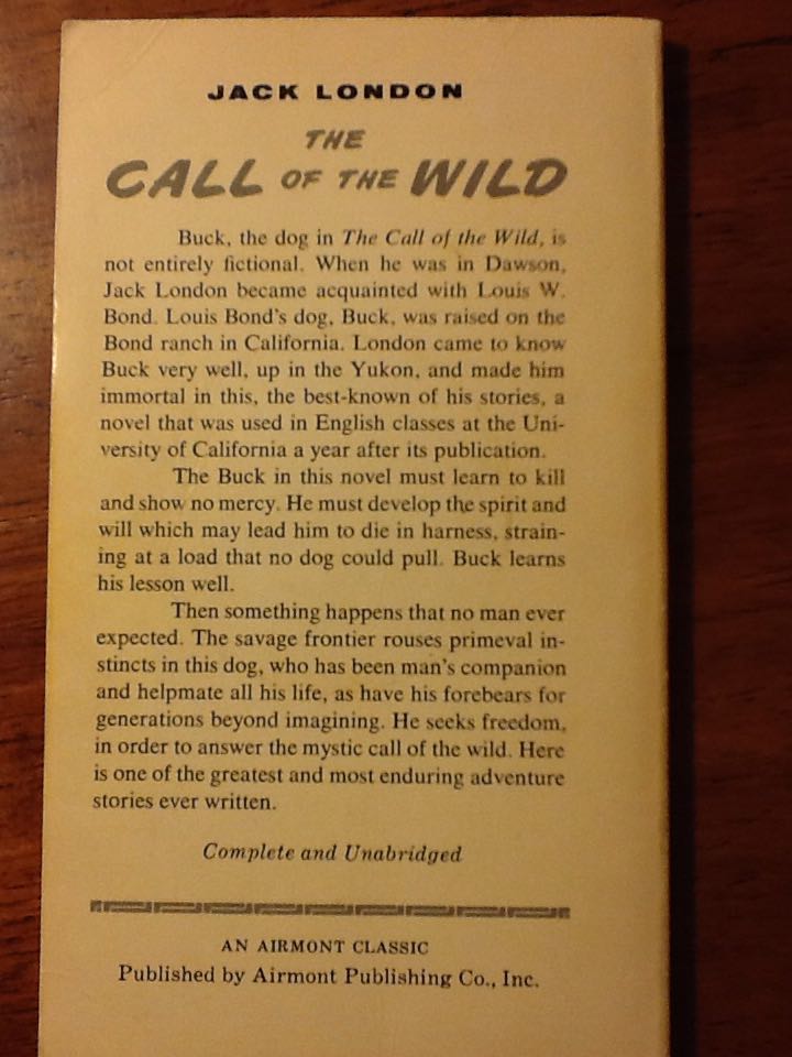 The Call Of The Wild  - London, Jack (Airmont Books - Paperback) book collectible - Main Image 2