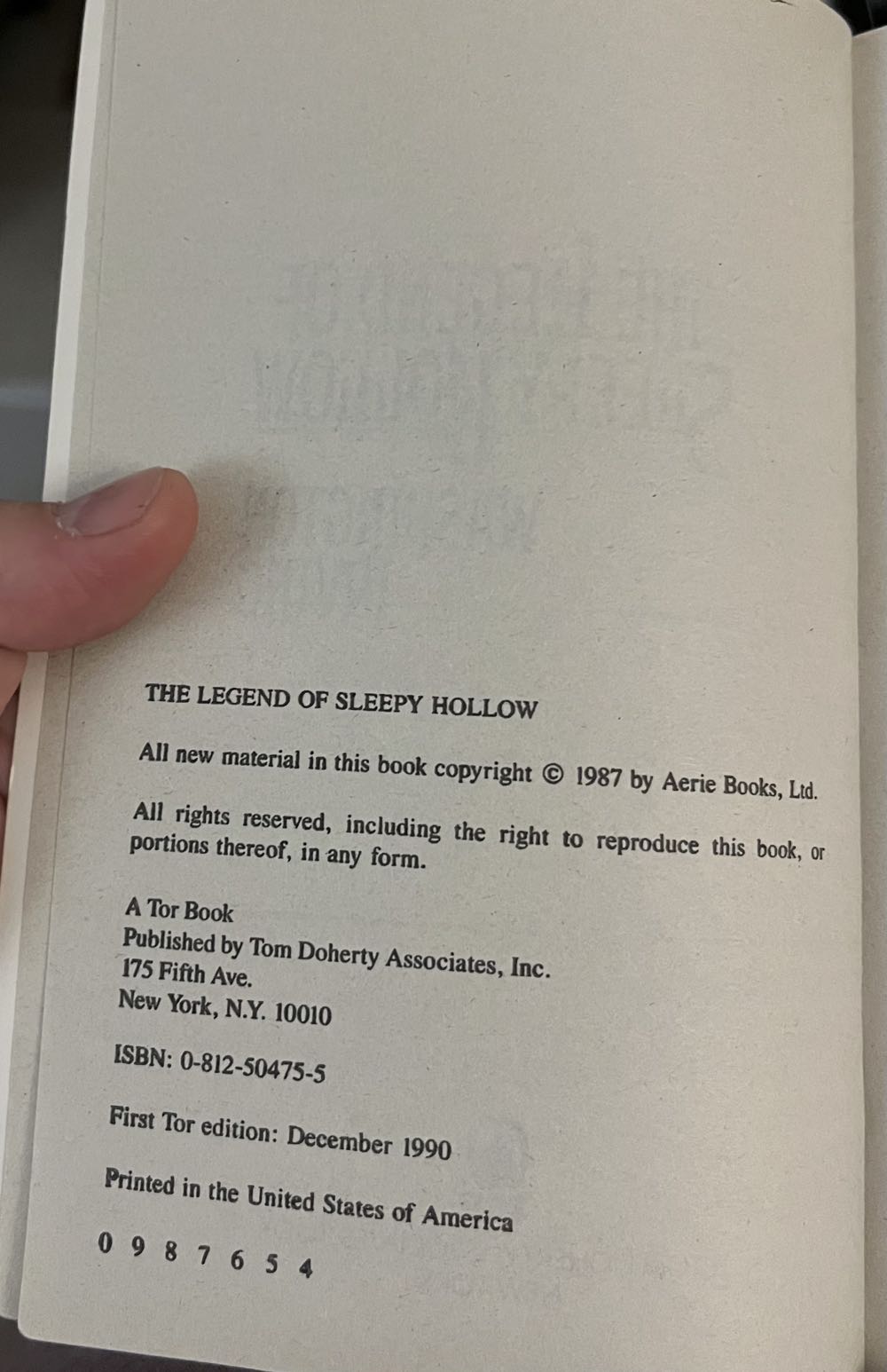 Legend Of Sleepy Hollow, The - Washington Irving (Tor Classics - Paperback) book collectible [Barcode 9780812504750] - Main Image 3