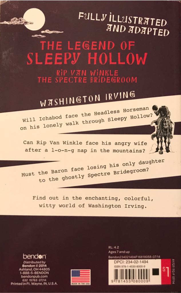 The Legend Of Sleepy Hollow - Washington Irving (Bendon - Paperback) book collectible [Barcode 9781453080009] - Main Image 2