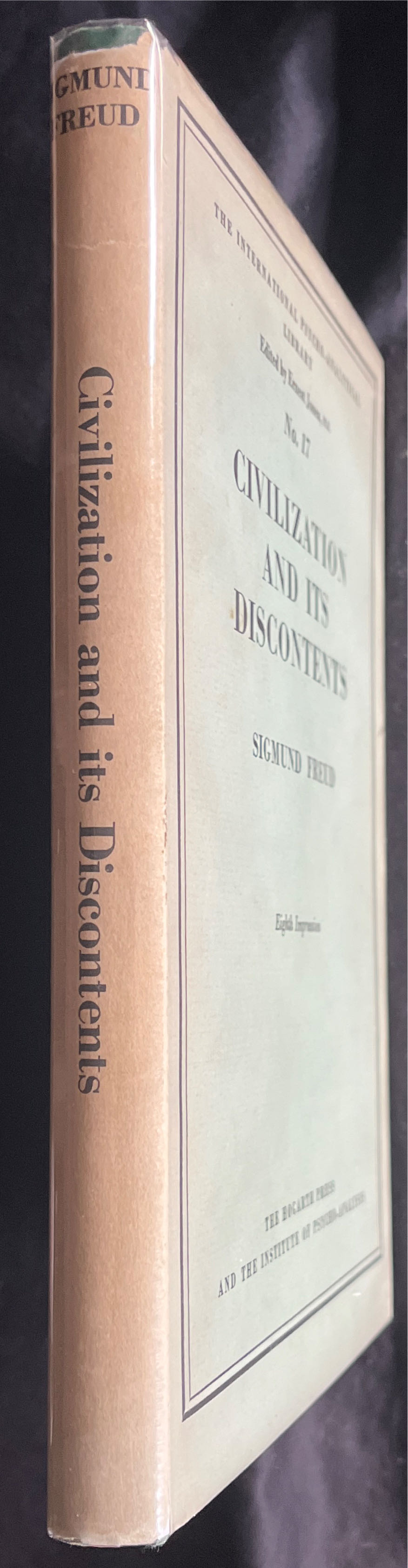 Civilization and Its Discontents - Sigmund Freud (The Hogart Press and the Institute of Psycho-Analysis - Hardcover) book collectible [Barcode 9780701201104] - Main Image 3