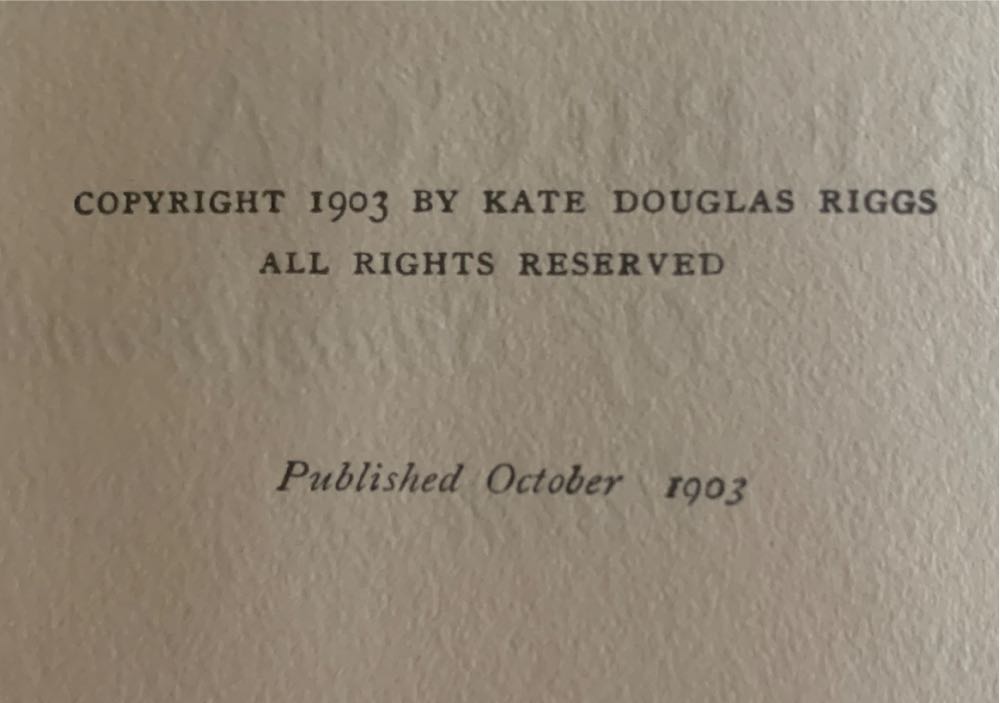 Rebecca Of Sunnybrook Farm - Kate Douglas Wiggin (Houghton, Mifflin and Company - Hardcover) book collectible [Barcode 9780140367591] - Main Image 3