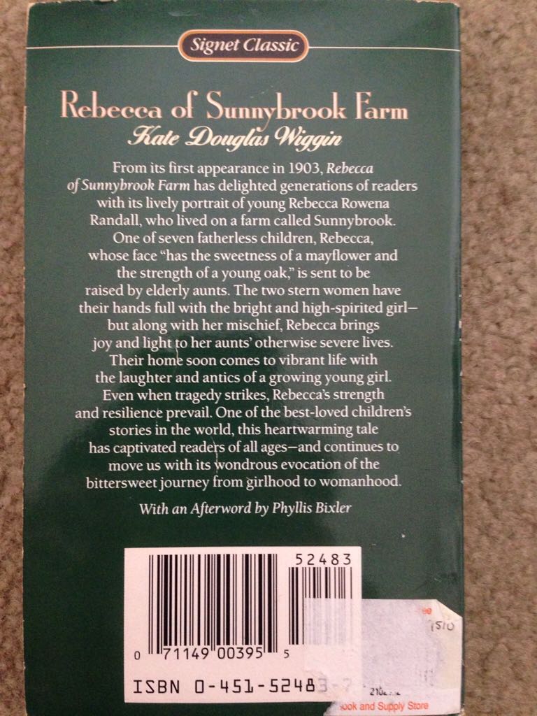 Rebecca Of Sunnybrook Farm - Kate Douglas Wiggin (Airmont Publishing Co.,Inc. - eBook) book collectible [Barcode 9780451524836] - Main Image 2