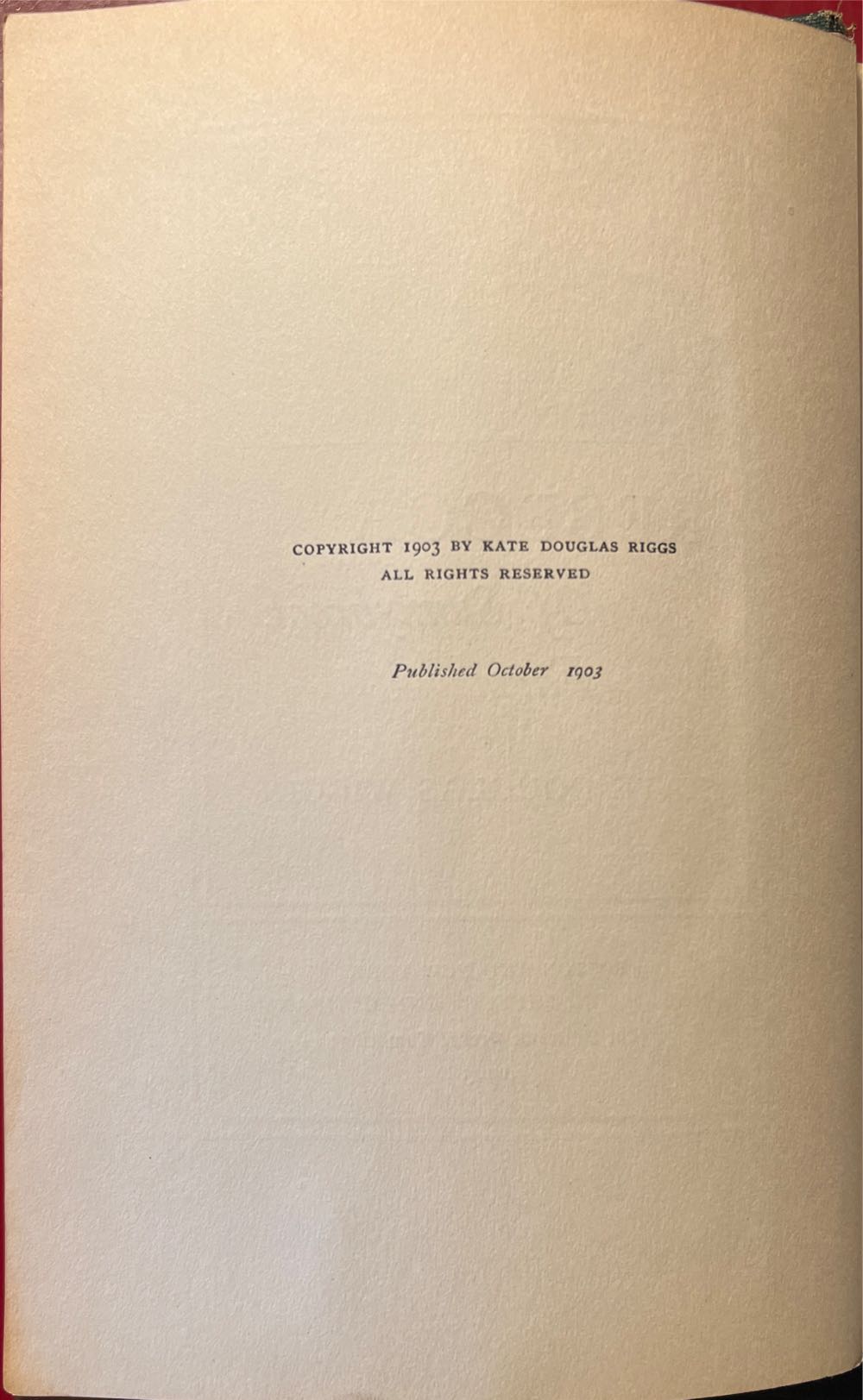 Rebecca of Sunnybrook Farm - Kate Douglas Wiggin (Houghton, Mifflin and Company - Hardcover) book collectible [Barcode 9781429040877] - Main Image 3