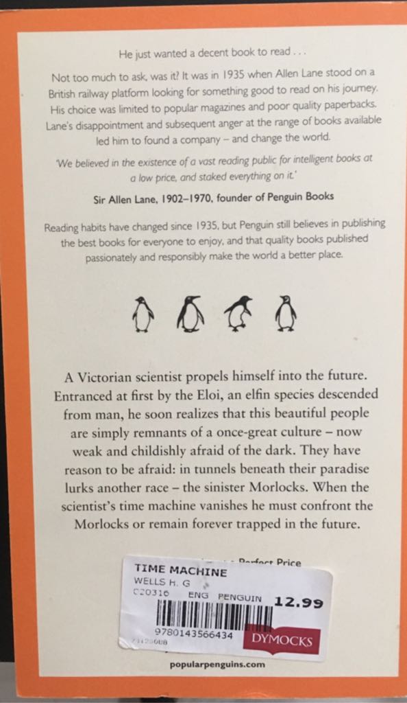The Time Machine - H.G. Wells (A Penguin Book) book collectible [Barcode 9780143566434] - Main Image 2