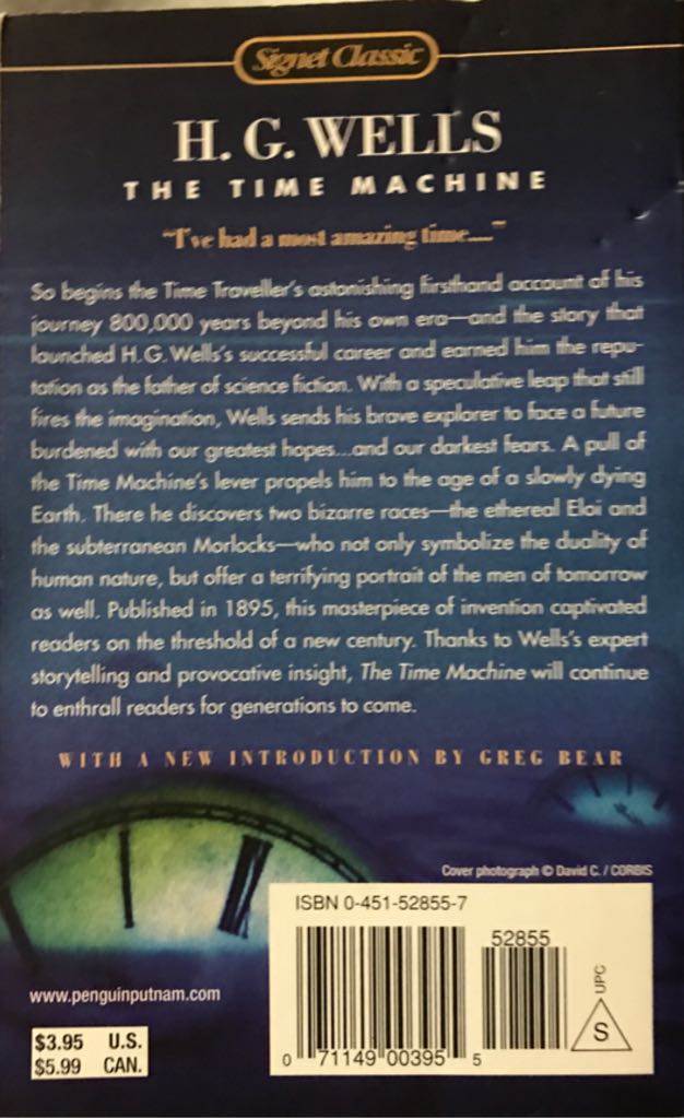 The Time Machine - H.G. Wells (Berkley Publishing Corporation - Paperback) book collectible [Barcode 9780451528551] - Main Image 2