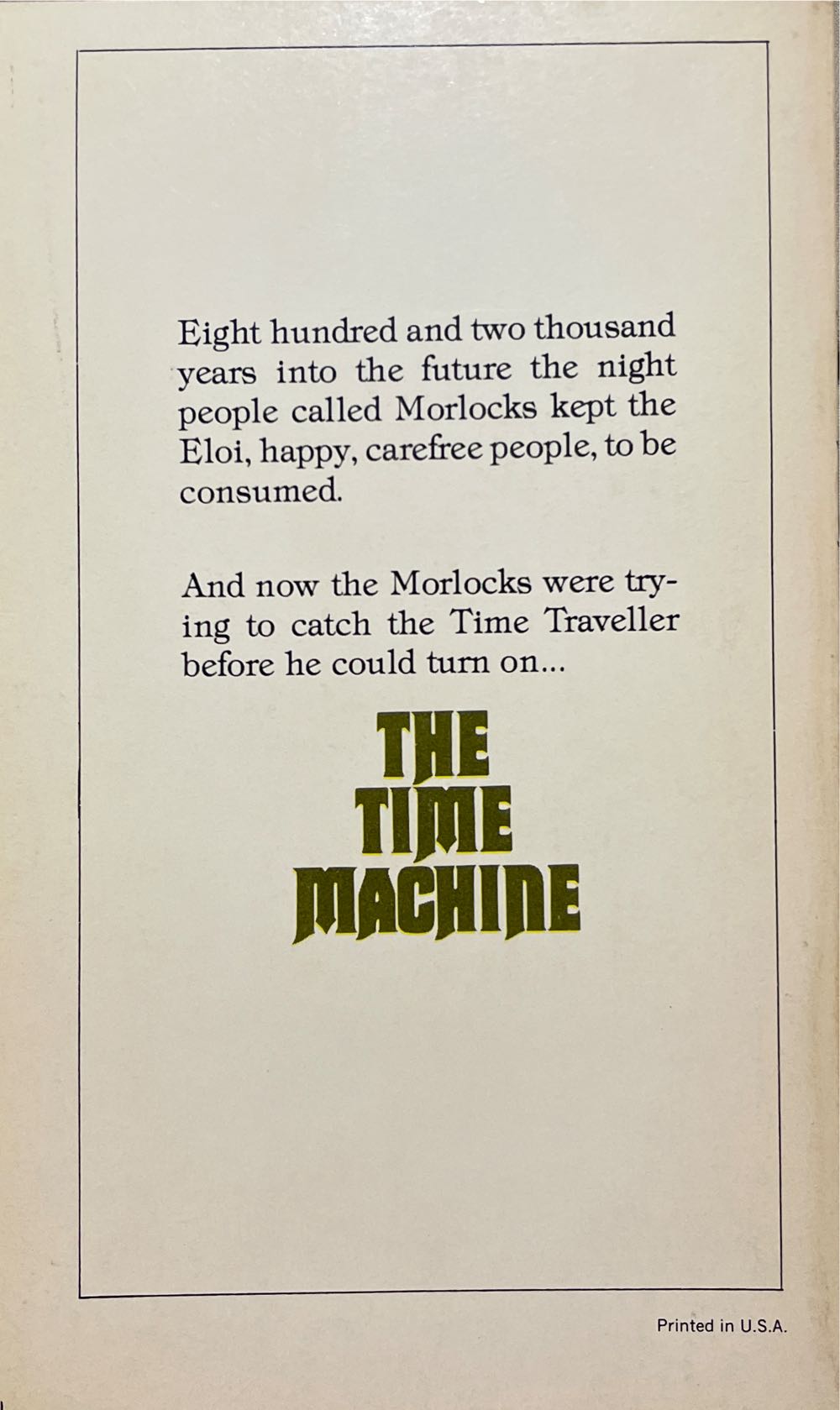 The Time Machine - H. G. Wells (Paperback) book collectible [Barcode 9780895591289] - Main Image 2