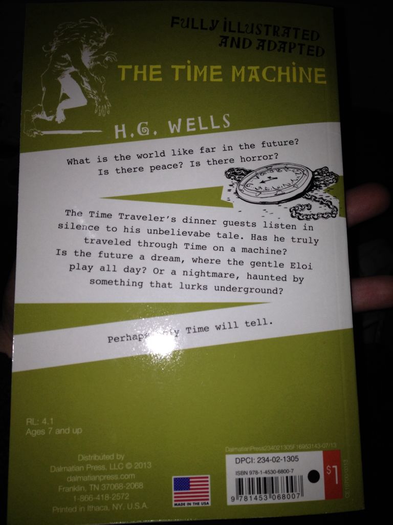 The Time Machine - H.G Wells (Dalmatian Press - Paperback) book collectible [Barcode 9781453068007] - Main Image 2