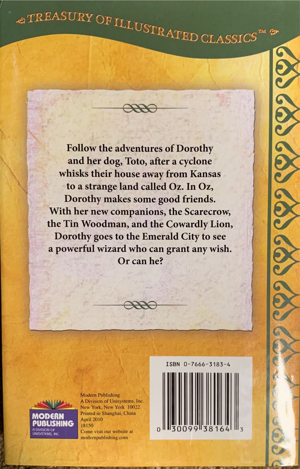 The Wizard of Oz-Treasury of Illustrated Classics Storybook Collection - L. Frank Baum (Kappa Books Publishers - Hardcover) book collectible [Barcode 9780766631830] - Main Image 2
