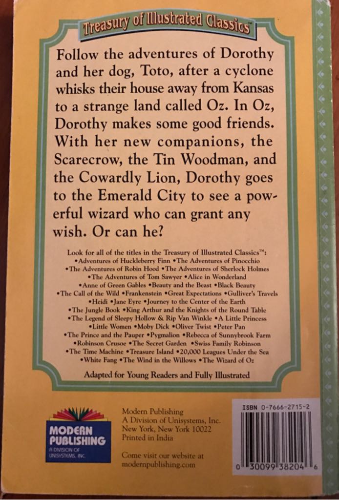 The Wizard Of Oz - Frank Baum (Modern Publishing) book collectible - Main Image 2