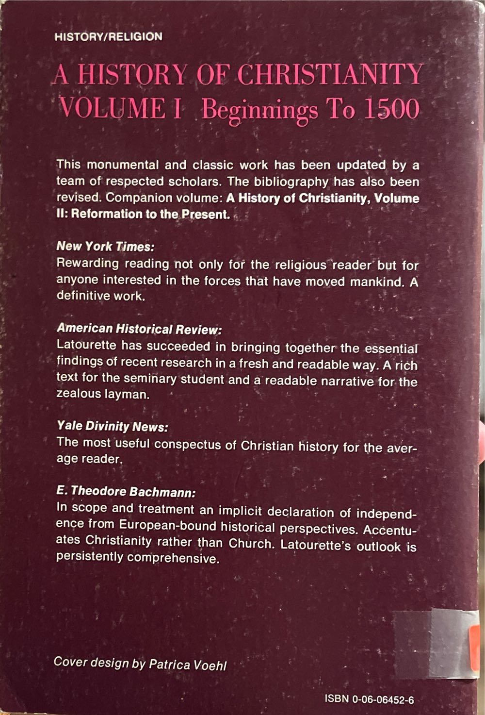 A History Of Christianity Vol I: Beginnings To 1500 - Kenneth Scott Latourette (Harper And Row Publishers - Paperback) book collectible [Barcode 006064526] - Main Image 2