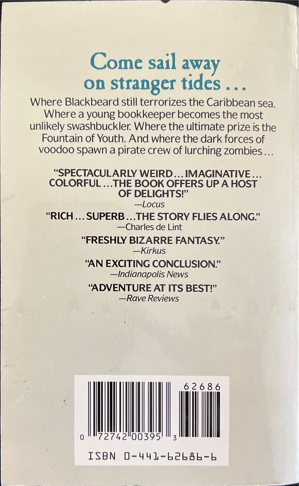 On Stranger Tides - Tim Powers (Ace Books - Paperback) book collectible [Barcode 9780441626861] - Main Image 2