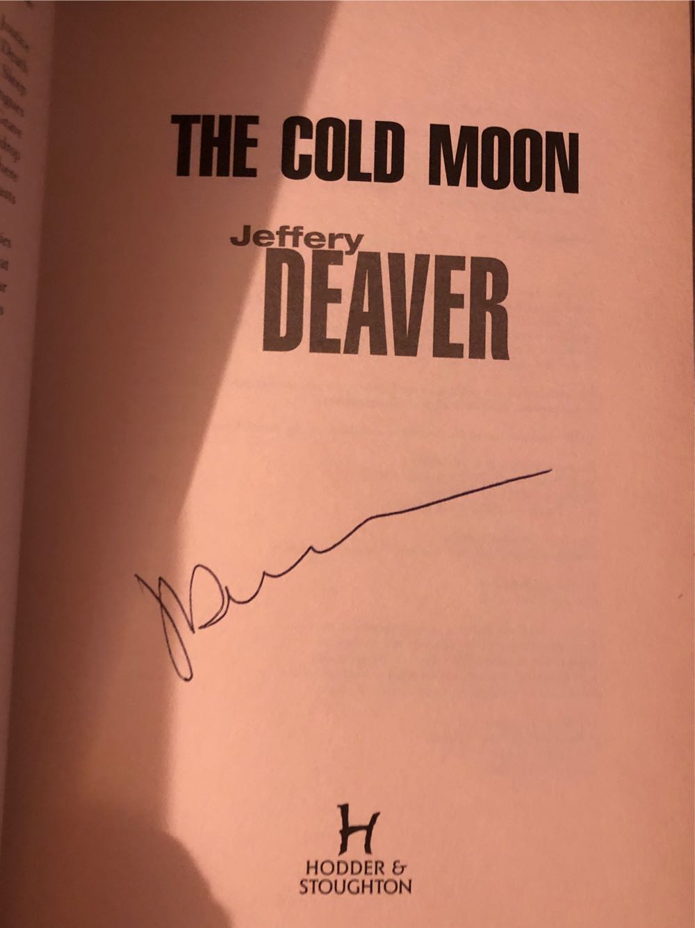The Cold Moon - Jeffery Deaver (Hodder & Stoughton - Trade Paperback) book collectible [Barcode 9780340833810] - Main Image 2