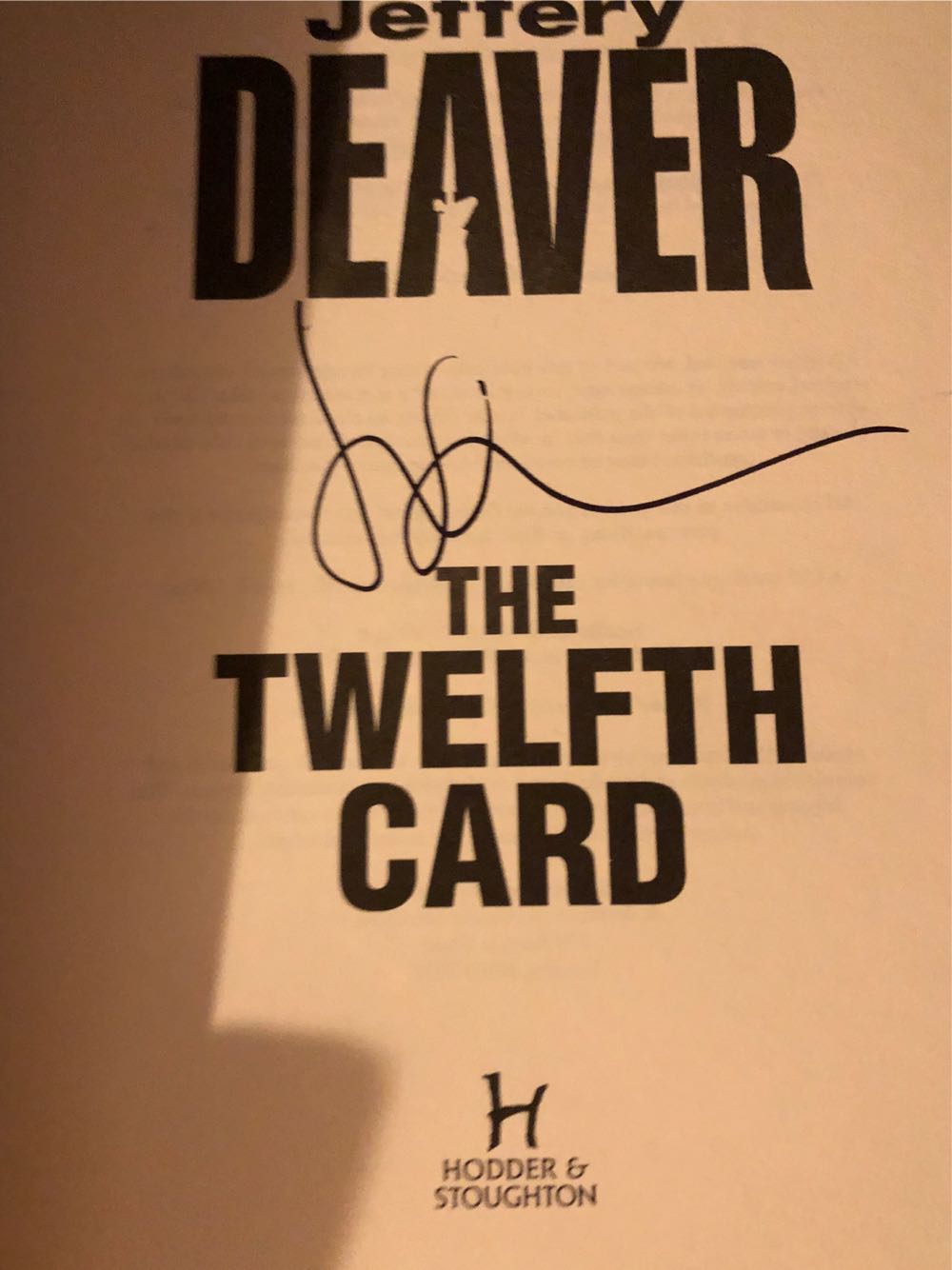 The Twelfth Card - Jeffery Deaver (- Hardcover) book collectible [Barcode 9780340734568] - Main Image 2