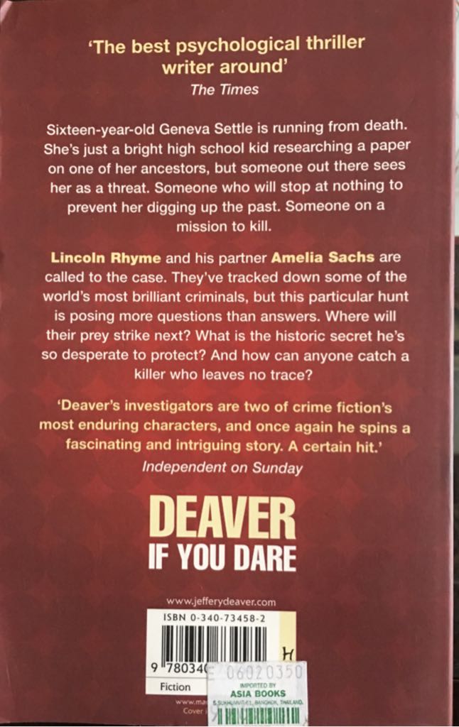 The Twelfth Card - - Jeffery Deaver (Hodder - Paperback) book collectible [Barcode 9780340734582] - Main Image 2