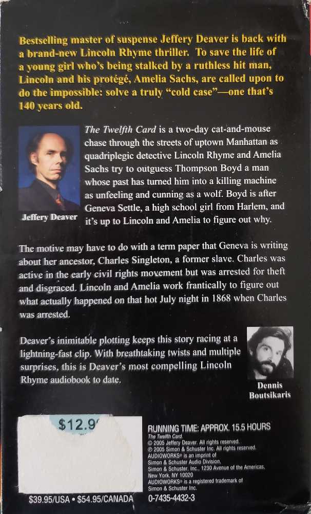 The Twelfth Card - Jeffery Deaver (G.P. Putnam  & Sons - Audiobook) book collectible [Barcode 9780739455838] - Main Image 2