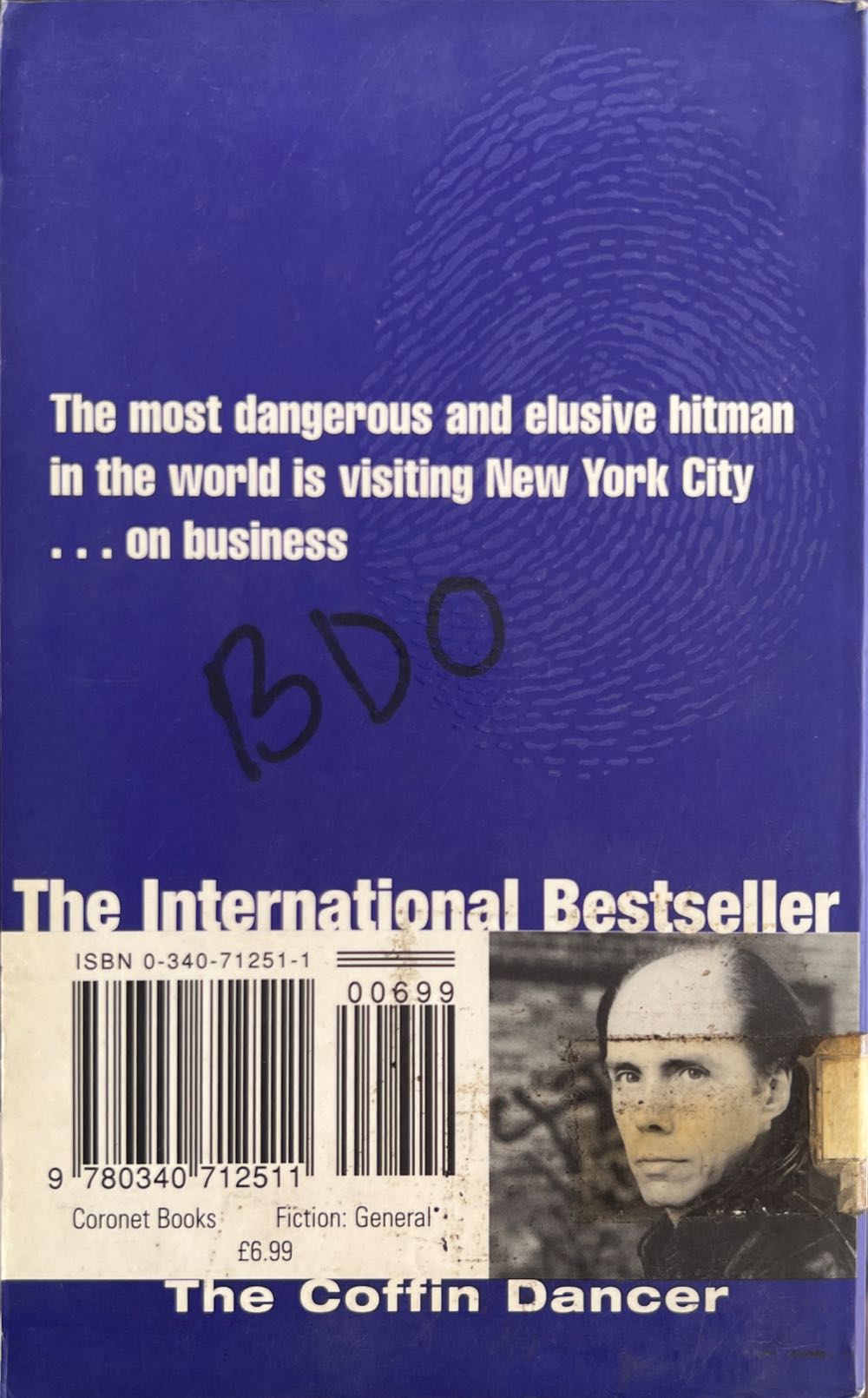 The Coffin Dancer - Jeffery Deaver (Coronet Books - Paperback) book collectible [Barcode 9780340712511] - Main Image 2