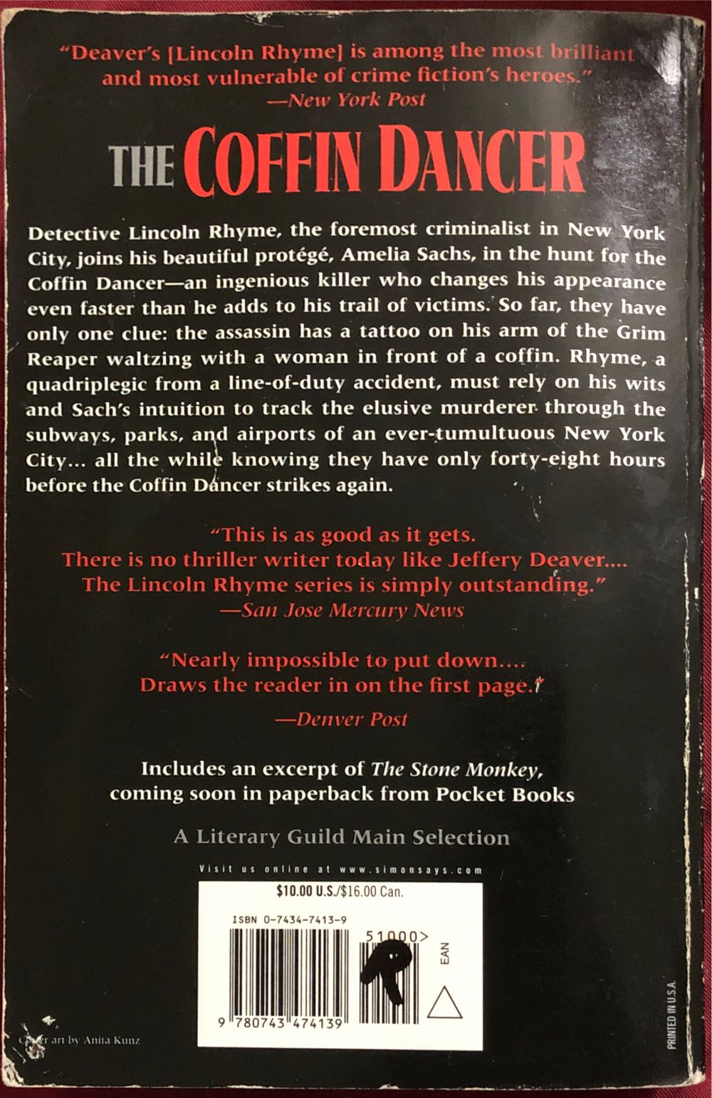 The Coffin Dancer - Jeffery Deaver (Pocket Books - Paperback) book collectible [Barcode 9780743474139] - Main Image 2