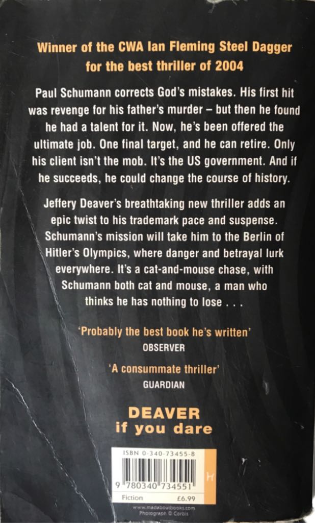 Garden of Beasts - Jeffery Deaver (Hodder & Stoughton - Paperback) book collectible [Barcode 9780340734551] - Main Image 2