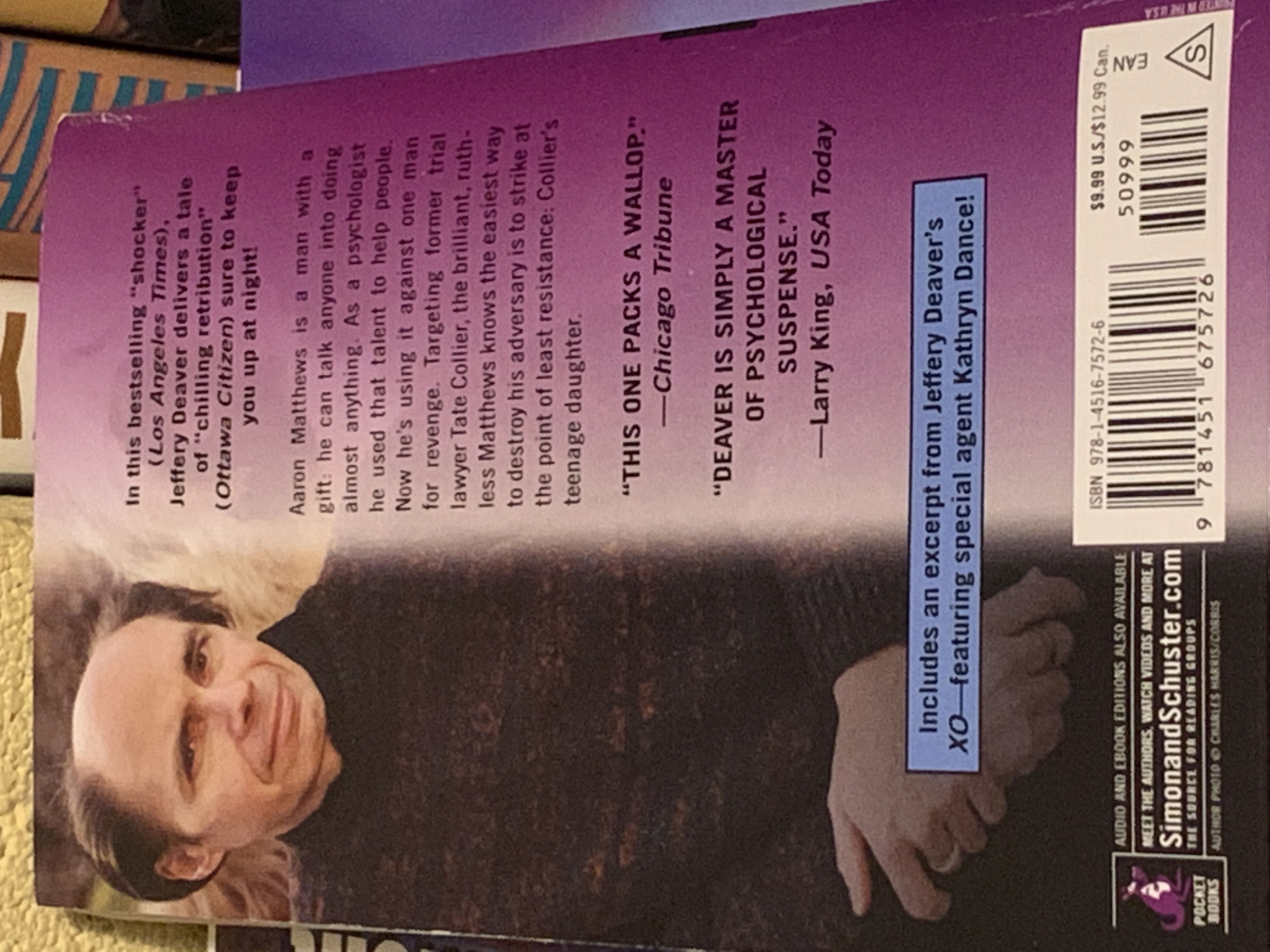 Speaking In Tongues - Jeffery Deaver (Simon and Schuster - Paperback) book collectible [Barcode 9781451675726] - Main Image 2