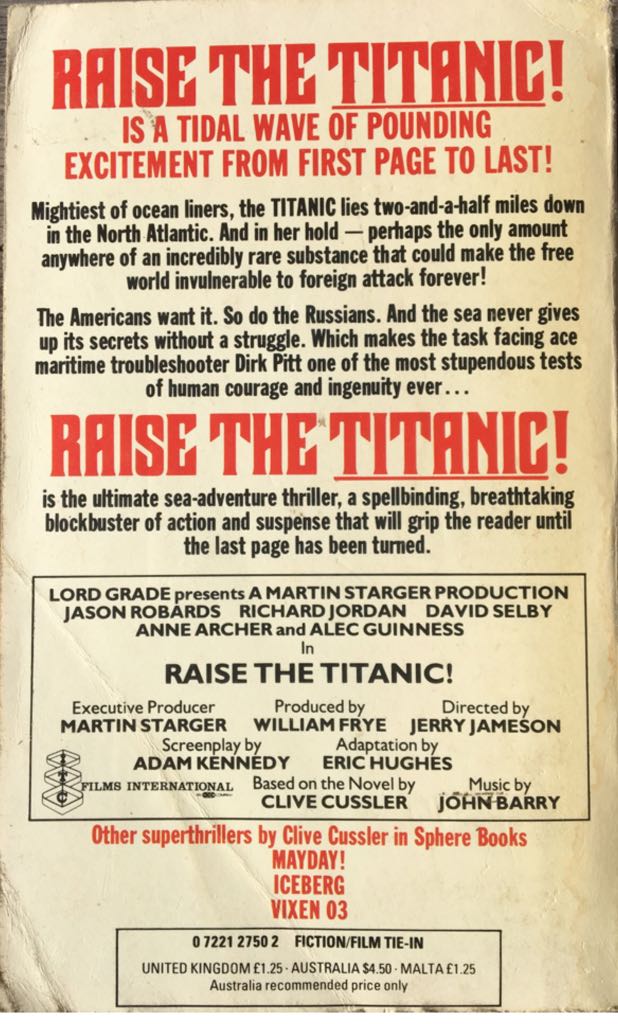 Raise The Titanic  (Michael Joseph Ltd - Paperback) book collectible - Main Image 2