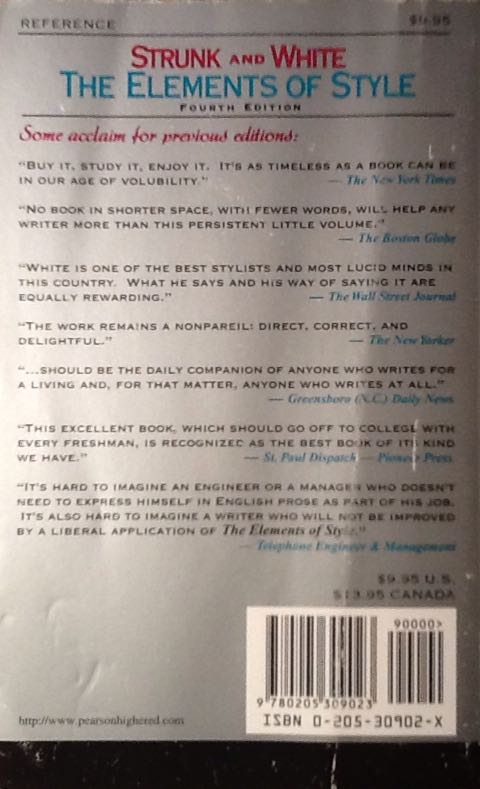 The Elements of Style - Roger Angell (Longman Publishing Group - Paperback) book collectible [Barcode 9780205309023] - Main Image 2
