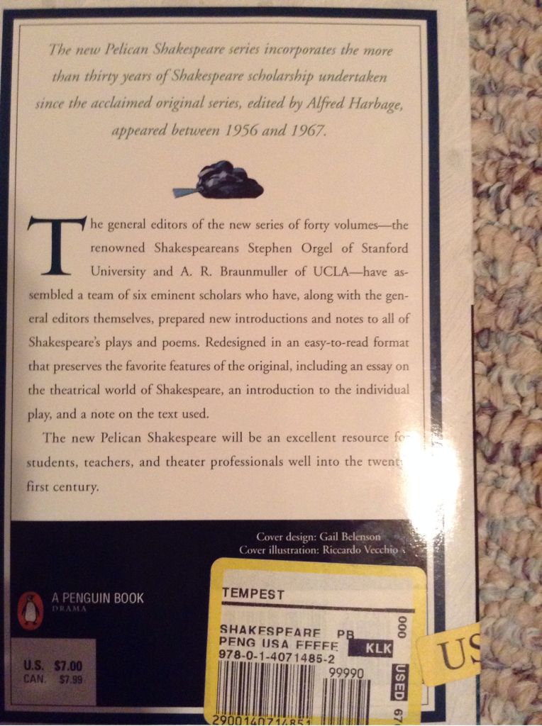 The Tempest - William Shakespeare (Penguin Books - Paperback) book collectible [Barcode 9780140714852] - Main Image 2