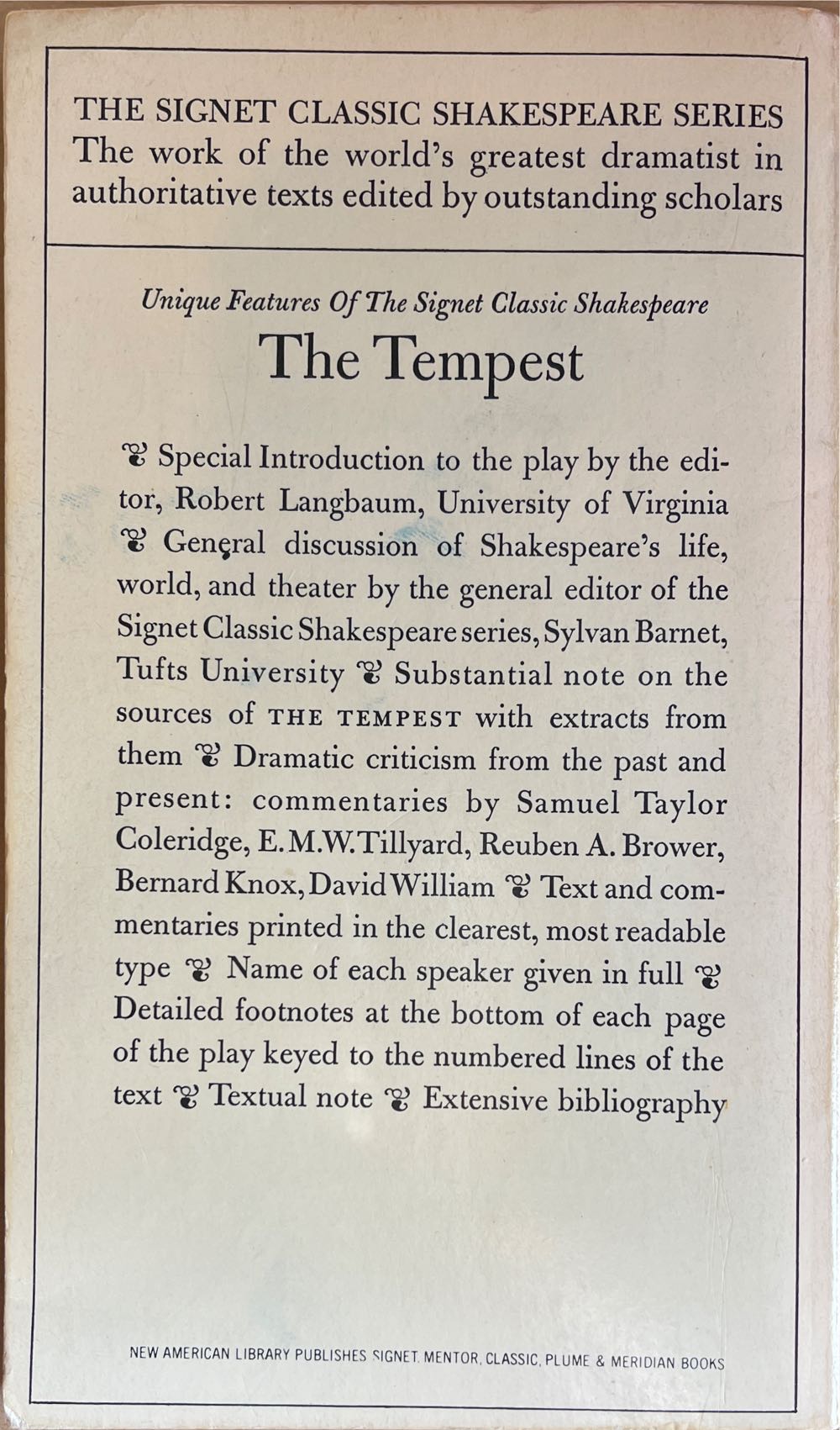 The Tempest - William Shakespeare (A Signet Classic - Paperback) book collectible [Barcode 9780451519436] - Main Image 2
