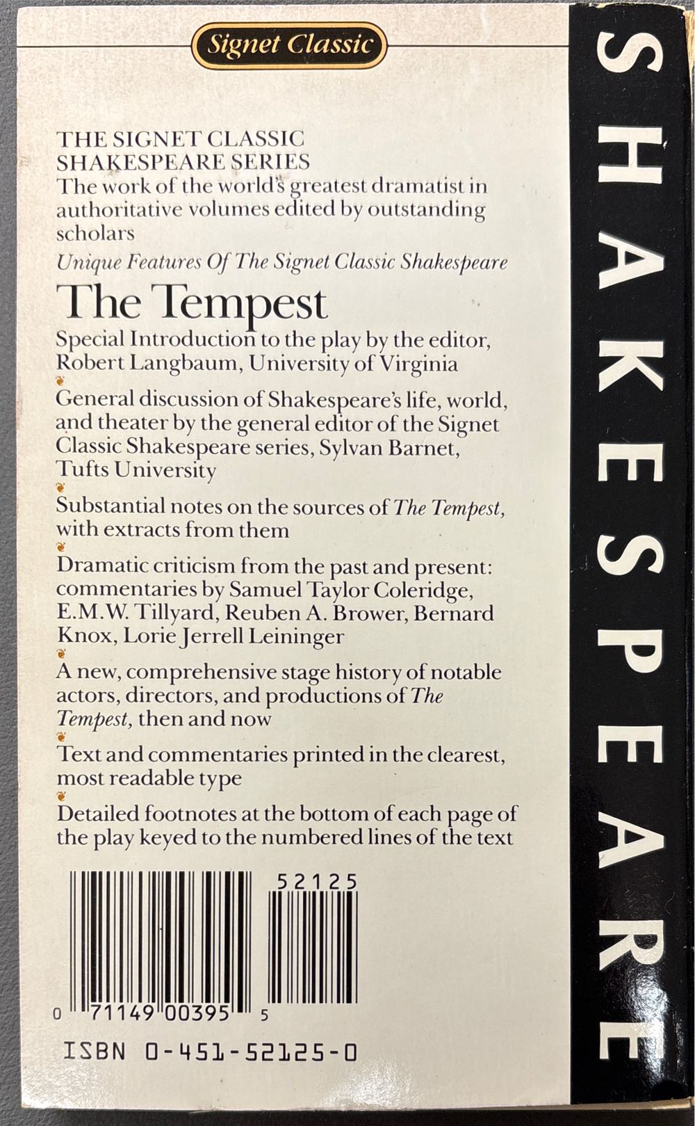 The Tempest - William Shakespeare (Signet Classic - Paperback) book collectible [Barcode 9780451521255] - Main Image 2