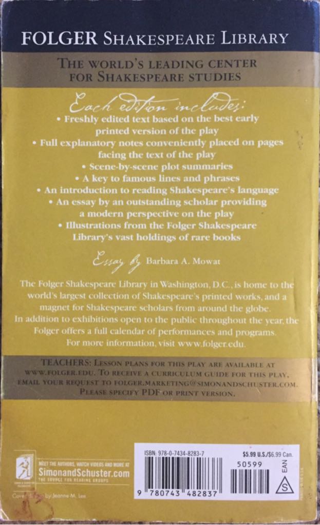 Tempest, The - William Shakespeare (Folger Shakespeare Library - Paperback) book collectible [Barcode 9780743482837] - Main Image 2