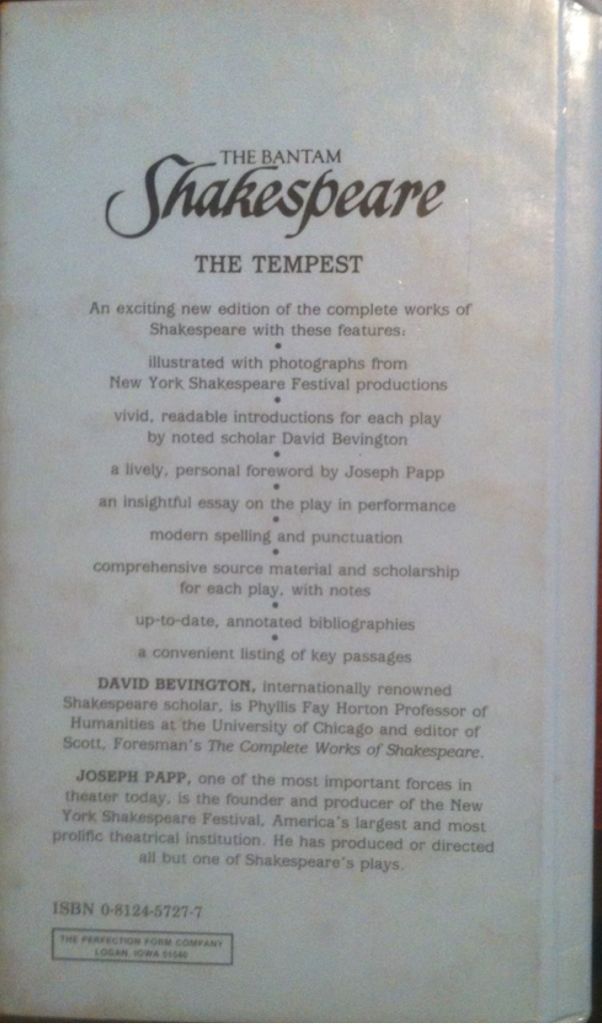 The Tempest - William Shakespeare (Bantom Books - Hardcover) book collectible [Barcode 9780812457278] - Main Image 2