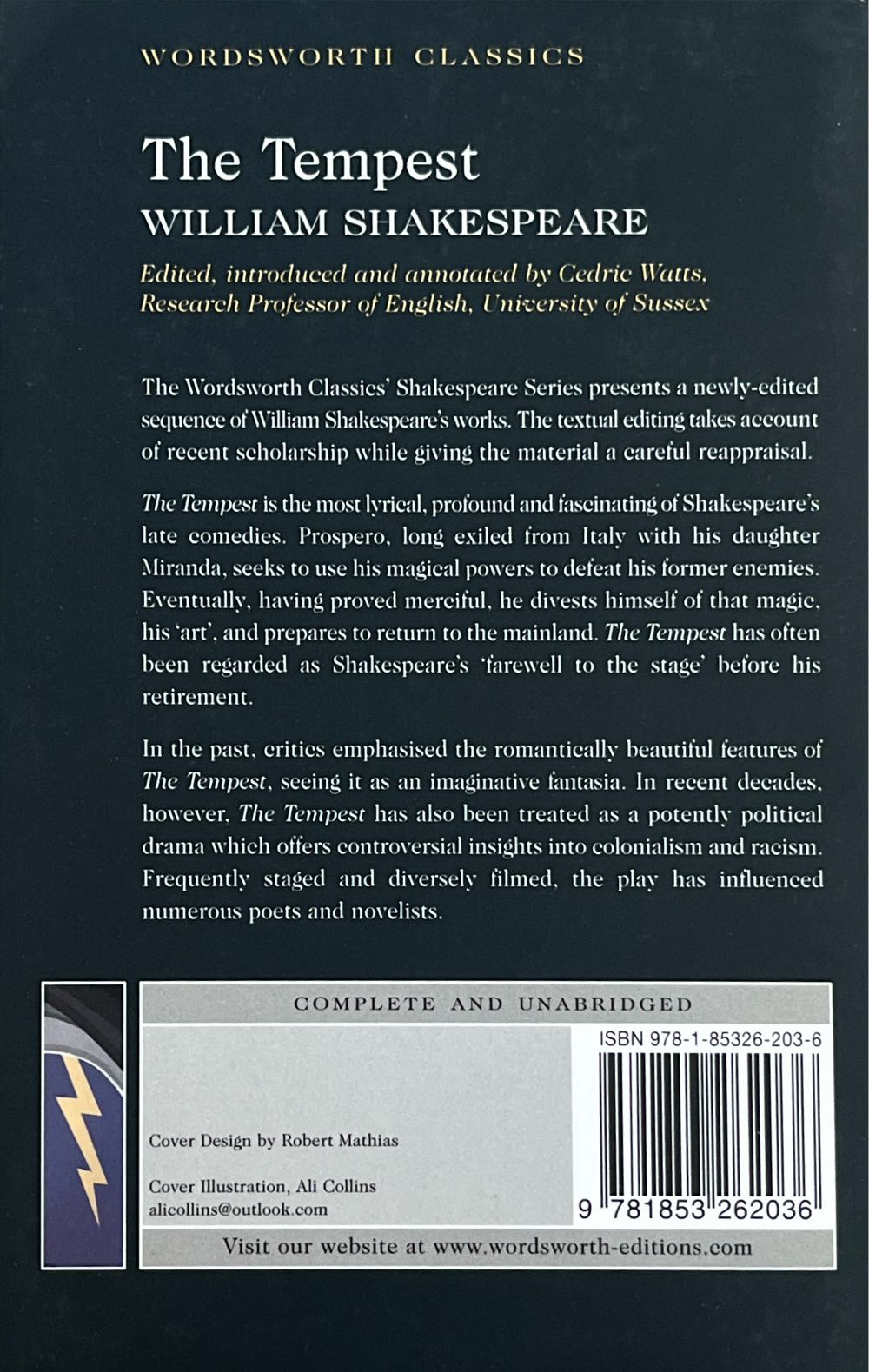 Tempest, The - William Shakespeare (Wordsworth Editions - Paperback) book collectible [Barcode 9781853262036] - Main Image 2